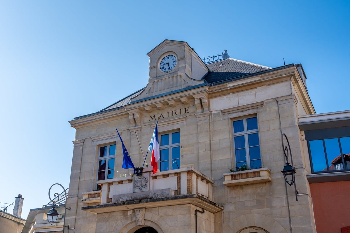 Châtillon, France - June 21, 2025: Facade of the town hall of Châtillon